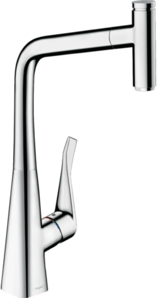 hansgrohe Metris Select Einhebel-Küchenarmatur (Komfort-Höhe 320 mm, mit Ausziehauslauf und Schlauch