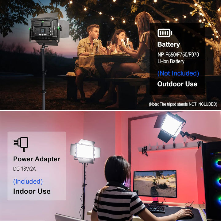VILTROX RGB LED Videoleuchte Fotografie Beleuchtung mit APP Steuerung 360° Vollfarbe 30W Dimmbar Zwe