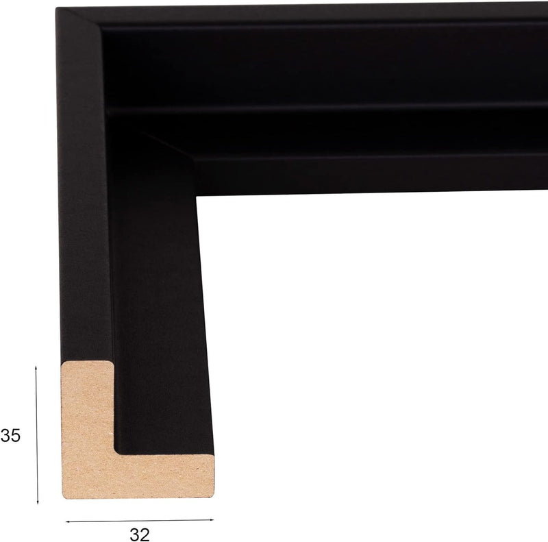 Rahmendesign24 Schattenfugenrahmen Oslo für Keilrahmenbilder und Leinwände 60x80 Schwarz (matt) Scha