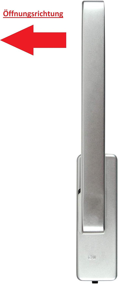 SN-TEC GU Schiebetür PSK Drehgriff DIRIGENT 966/976, 34225 oder auch 30152, DIN Rechts silber EV1 mi