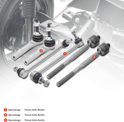 Frankberg 4x Spurstange 2x Koppelstange Vorderachse Links Rechts Kompatibel mit Model 3 5YJ3 2017-20