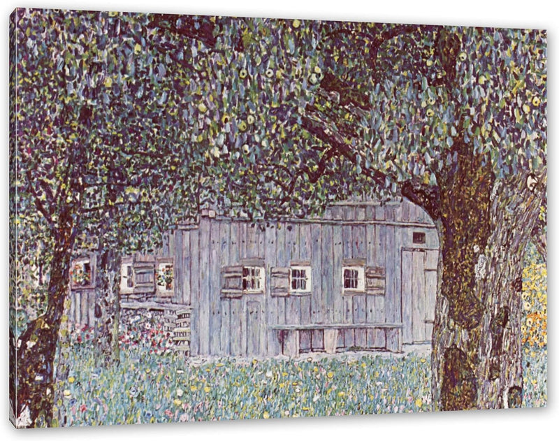 Generisch Gustav Klimt - Oberösterreichisches Bauernhaus als Leinwandbild / Grösse: 100x70 cm / Wand