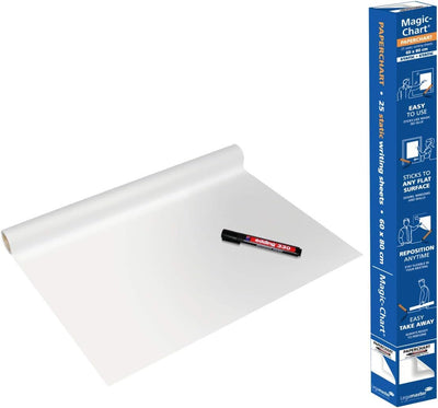 Legamaster Magic-Chart Paperchart Folie - weiss - 80x60cm & Magic-Chart Notes - statisch selbsthafte