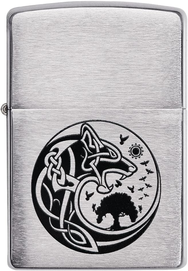 Zippo - Viking - Color Image, Brushed Chrome - Sturmfeuerzeug, nachfüllbar, in hochwertiger Geschenk