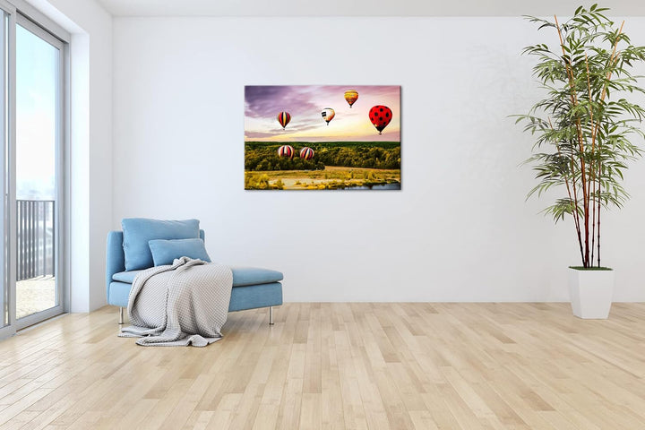 deyoli Fahrt mit einem Heissluftballon Format: 80x60 als Leinwandbild, Motiv fertig gerahmt auf Echt