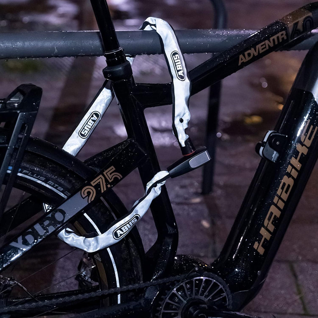 ABUS Kettenschloss Catena 6806K – Leichtes Fahrradschloss aus gehärtetem Stahl mit modischem Textils