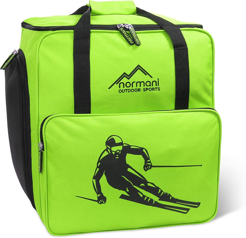 normani Skischuhtasche mit separatem Helmfach und Rucksackfunktion Alpine DEPO Lime 53 Liter, Lime 5