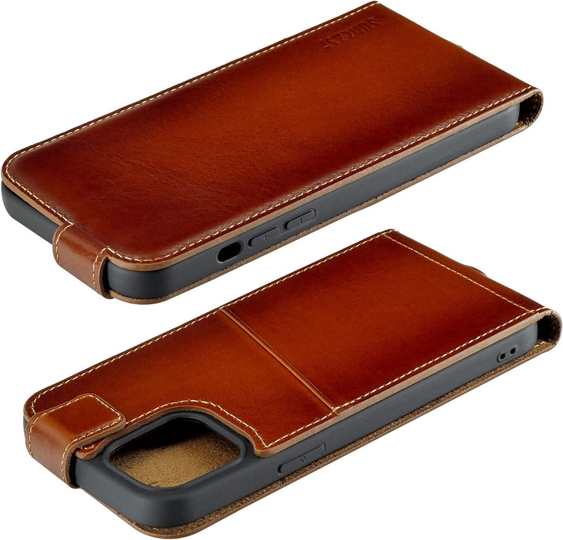 Suncase Original Flip-Style (Ultra-Slim) kompatibel mit iPhone 12 Pro Max (6.7") Hülle Ledertasche T