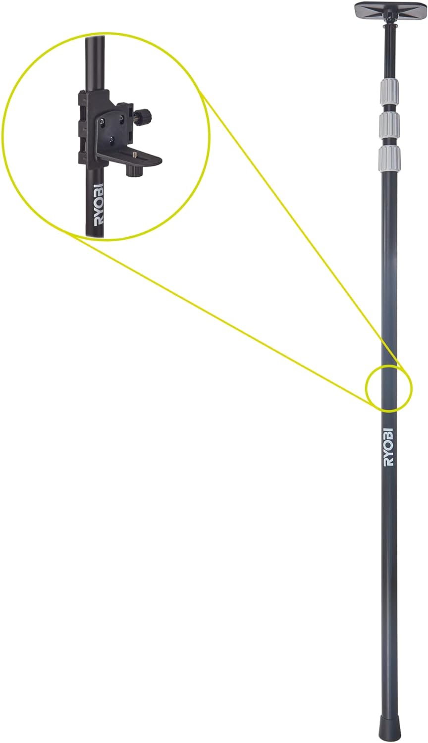 RYOBI Teleskopstange RBCLTP1 (mit Halterung für Kreuzlinienlaser, Länge 124-320 cm)