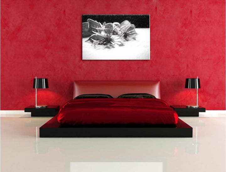 Pixxprint Notenblatt mit Kornblume als Leinwandbild/Grösse: 100x70 / Wandbild/Kunstdruck/fertig besp