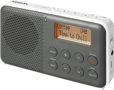 Sangean DPR-64 grey white Sangean DPR-64 DAB+, FM Radio, Alarm, Snooze, LCD Display, Stereo-Kopfhöre