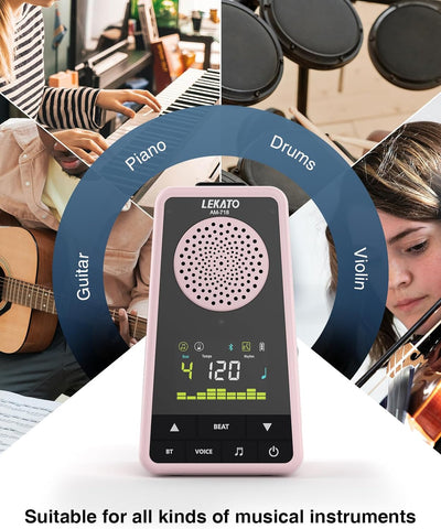 LEKATO Bluetooth Metronom mit Lautsprecher, Metronom digital mit Verstärker für Gitarre Trommel Klav