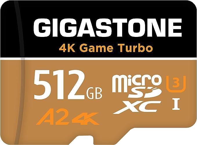 [5 Jahre kostenlose Datenwiederherstellung] GIGASTONE 512GB Micro SD Karte, 4K Game Turbo MAX, bis z