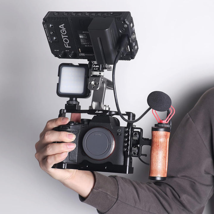 Hersmay Universal Wooden Mini Side Handle Seitengriff (1/4"-20 Schrauben) für Kamerakäfig Handgriff