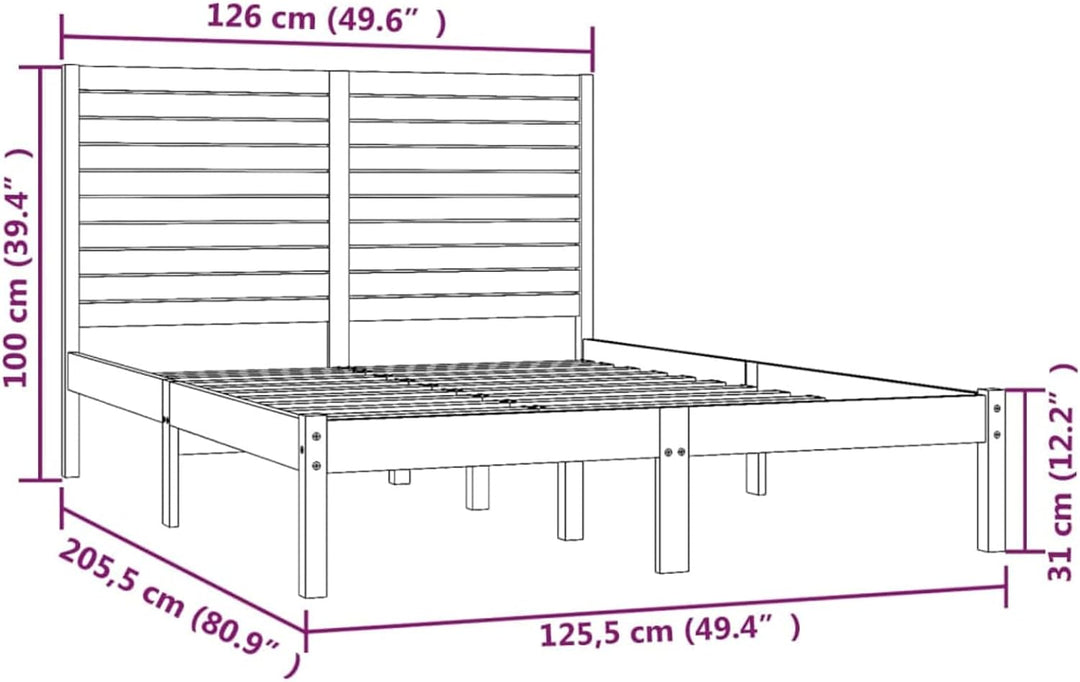 Tidyard Massivholzbett Bettgestell Bett Holzbett Einzelbett Futonbett Bettrahmen Schlafzimmerbett Po