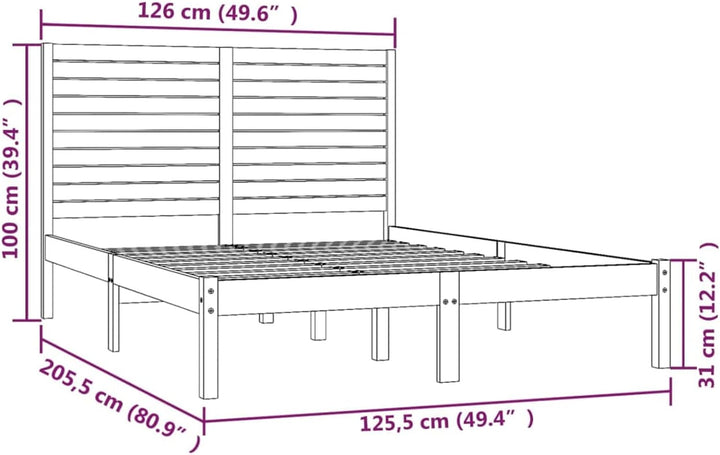 Tidyard Massivholzbett Bettgestell Bett Holzbett Einzelbett Futonbett Bettrahmen Schlafzimmerbett Po