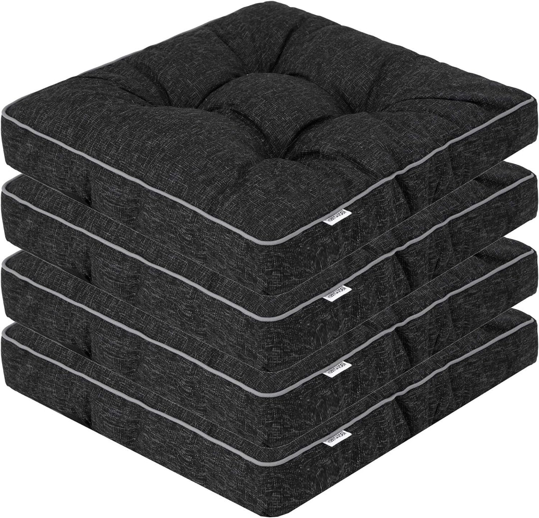 PillowPrim 4er Set Stuhlkissen 49x47 cm Sitzauflagen Polsterauflagen Outdoor/Indoor Aussen/Innen Gar