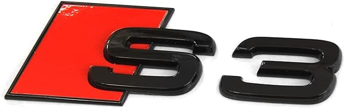 Audi 8Y0853735T94 Schriftzug S3 Tuning Exclusive Black Edition Aufkleber Emblem, schwarz/rot