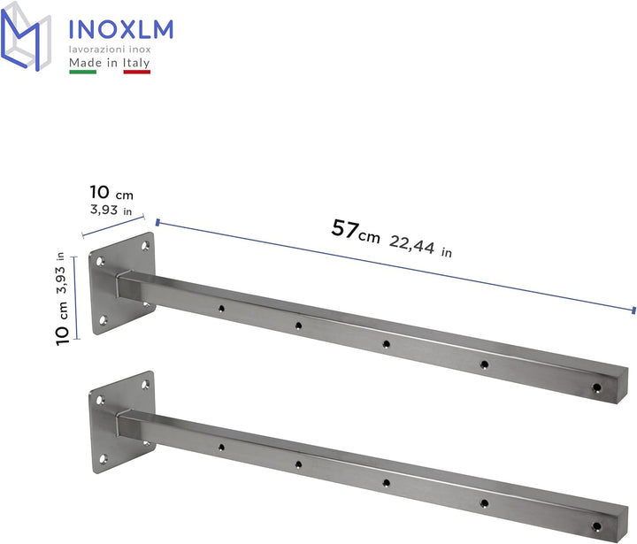INOXLM Arme für Wäscheleine Wandtrockner Wandtrockner Made in Italy Edelstahl