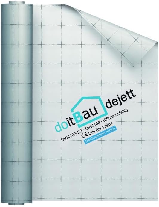 doitBau dejett 2 Dampfbremsfolie 1,5m x 50m, Profi Klimamembran Dampfbremse, feuchteregulierend u. a