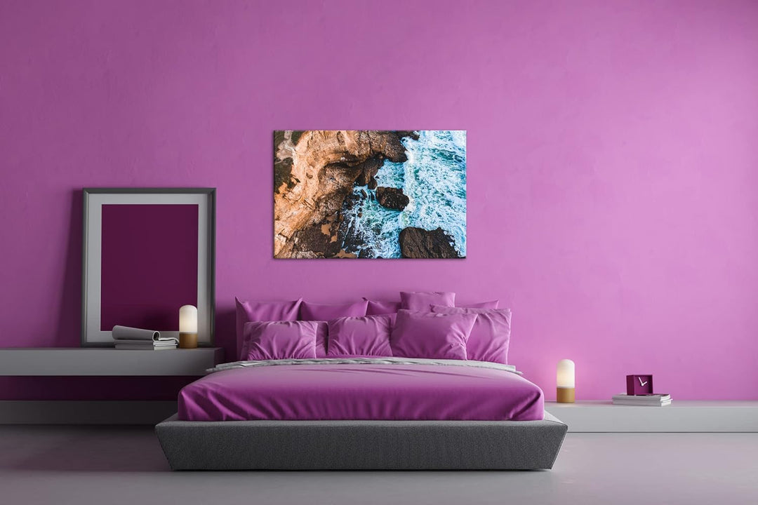 deyoli sagenhafte Küste Format: 100x70 cm als Leinwandbild, Motiv fertig gerahmt auf Echtholzrahmen,