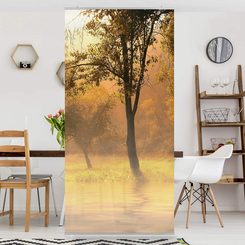 Bilderwelten Raumteiler Herbstmorgen 250x120cm inkl. transparenter Halterung 250x120cm incl. transpa