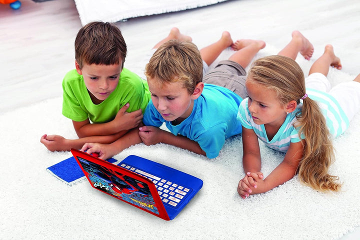 Lexibook JC598SPi4 Marvel Spiderman-Laptop, Lern- und zweisprachiges Portugiesisch/Englisch, Spielze