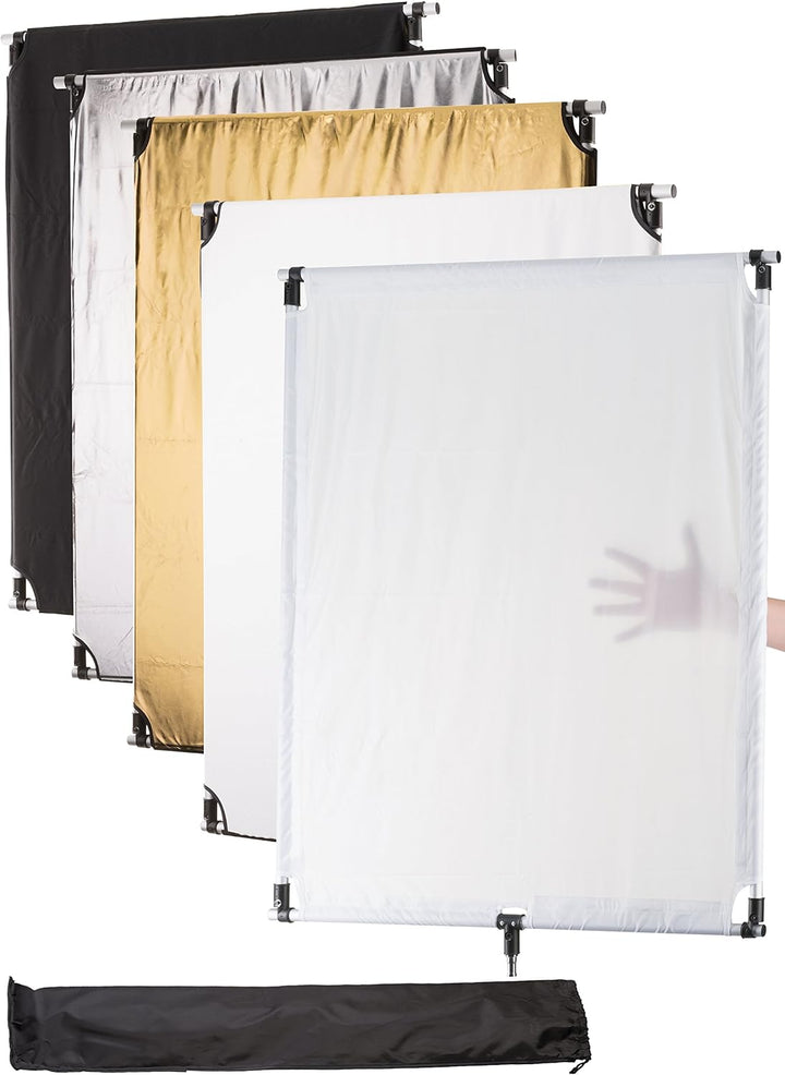 Bresser F002108 BR-FP8 5in1 Reflektorpanel 80x100cm Schwarz/Weiss/Silber/Gold