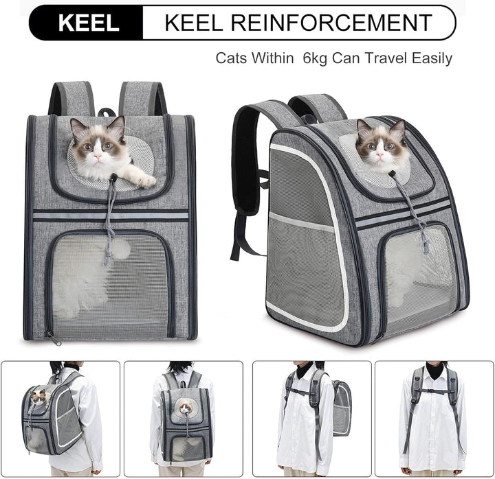 PETCUTE Hunderucksack für Kleine Hunde Katzen Welpen Bis zu 7KG, Atmungsaktive und Faltbare Haustier