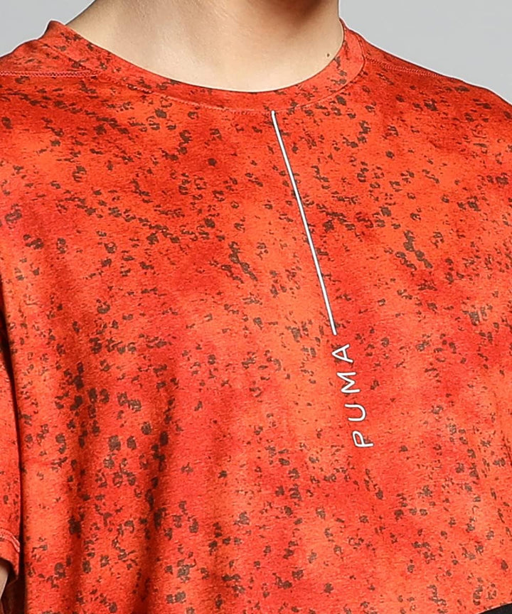 PUMA Herren Studio Yogini Lite Printed Trainings-T-Shirt XXL Chili Powder Orange, XXL Chili Powder O