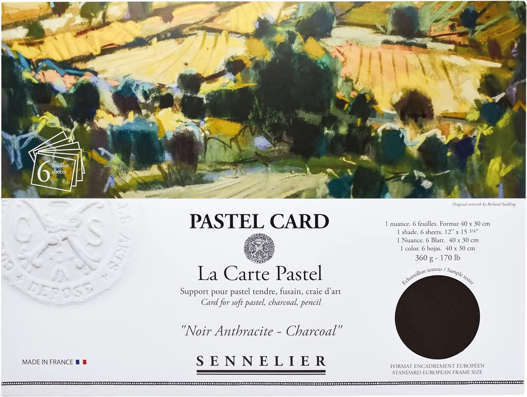 Sennelier La Carte Pastellkarten-Pochette, 40 x 27,9 cm, monochromatisch, Anthrazit Monochromatische