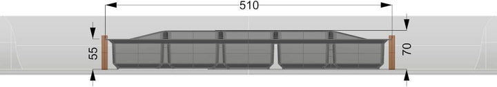 Generic Lana Solution Besteckeinsatz für 70er bis 120er Schubladen, 480,5 mm x 510 mm, anthrazit Ant
