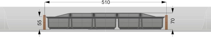 Generic Lana Solution Besteckeinsatz für 70er bis 120er Schubladen, 480,5 mm x 510 mm, anthrazit Ant