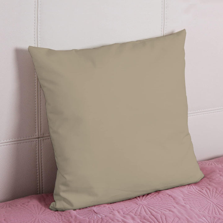 Pizuna Luxuriöser Soft-Satin 2er Pack Kissenbezug 80 x 80 cm Einfach Taupe, 800 Fadenzahl Baumwolle