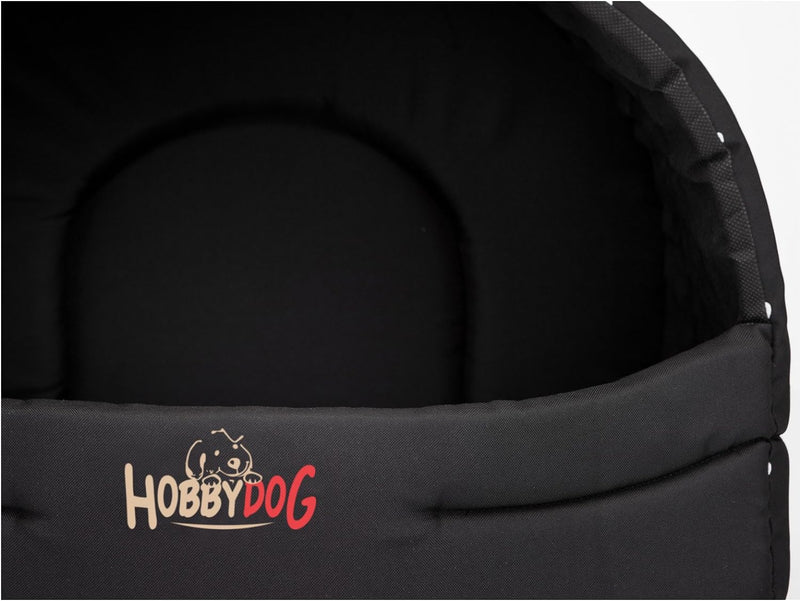 Hobbydog R3 Buscwl5 Hundehütte Souffleur, Grösse 3, 55x43cm Schwarz Mit Pfötchen, L, Schwarz Mit Pfö