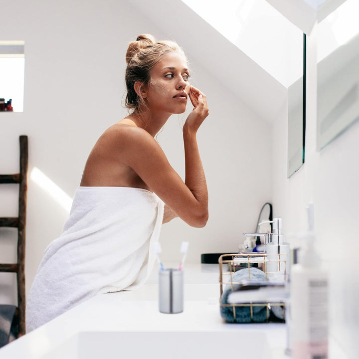 Relaxdays Badezimmer Set, 4-teilig, Badaccessoires Edelstahl poliert, komplette Badezimmerausstattun