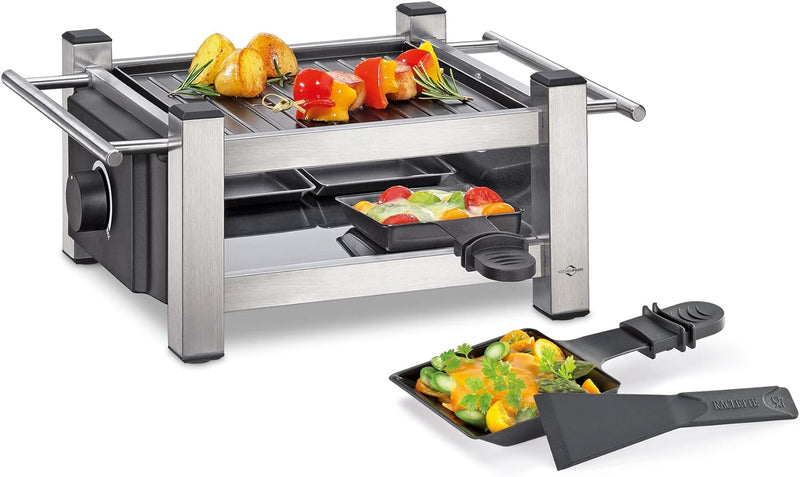 Küchenprofi Raclette TASTE4 , Raclette 4 Personen, Antihaftbeschichtete Grillplatte beidseitig verwe