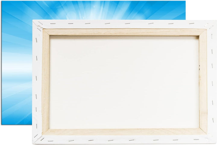 deyoli Reisekoffer aus Leder Format 80x60 Effekt: Monocrome Blau als Leinwandbild, Motiv fertig gera