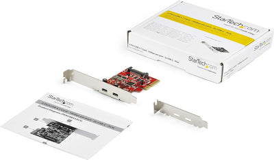 StarTech.com PCIe USB 3.1-Karte (2 Port, 2x USB-C 3.1 Gen 2, 10 Gbit/s, PCIe Gen 3 x4, ASM3142-Chips