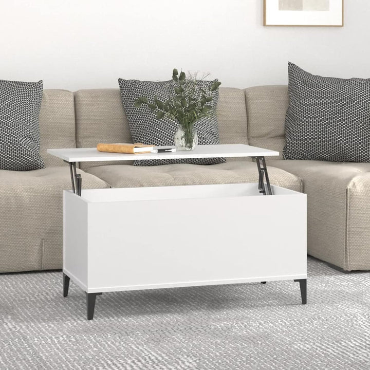 Tidyard Couchtisch Kaffeetisch mit Höhenverstellbar Wohnzimmertisch mit Ablagefach Sofatisch Beistel