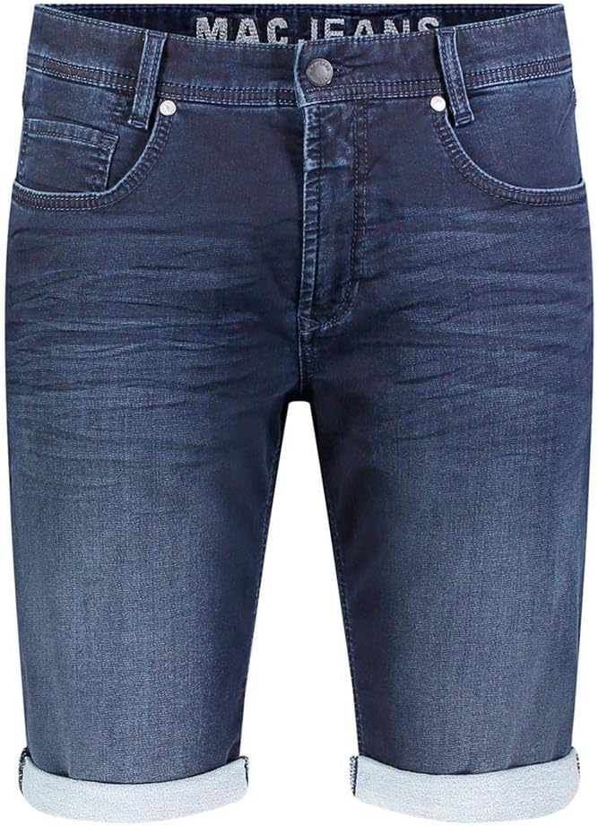 MAC Jeans Herren Jog'n Jeans Light Sweat Denim Bermuda Shorts (W35, Dunkelblau Denim)