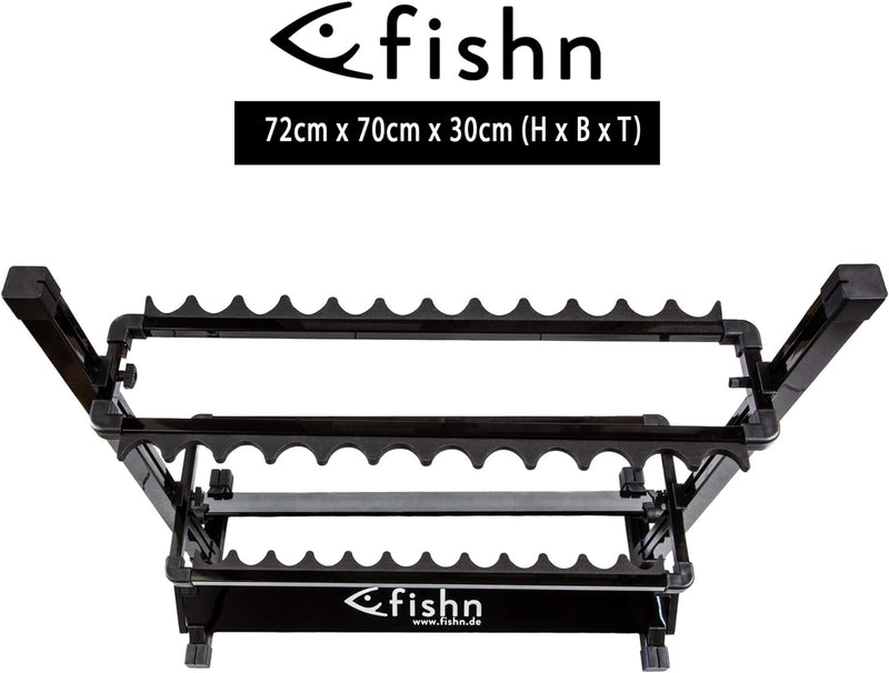 FISHN® Rutenständer für 24 Angelruten aus hochwertigem Aluminium, Rutenhalter, Angelrutenhalter - 72