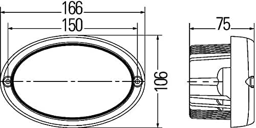 HELLA - LED-Arbeitsscheinwerfer - Oval 100 - 12/24V - 1700lm - Einbau/Schraubanschluss - 2-Punkt Bef