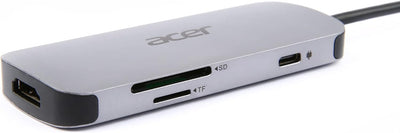 Acer 7-in-1 Mini Dock (USB Type-C zu 1x USB Type-C (w PD), 3x USB 3.0, 1x HDMI, 1x SD Card Reader, 1