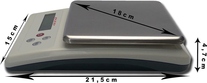 DZD DJKF Briefwaage 3kg /0,1g Küchenwaage, einstellbare Abschaltautomatik, Feinwaage Digitalwaage, m