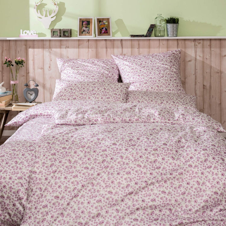 Estella Mako Satin Bettwäsche Romy Flieder 155 x 220 + 80x80 + 40/80 cm 155x220 cm + 80x80 cm, 155x2