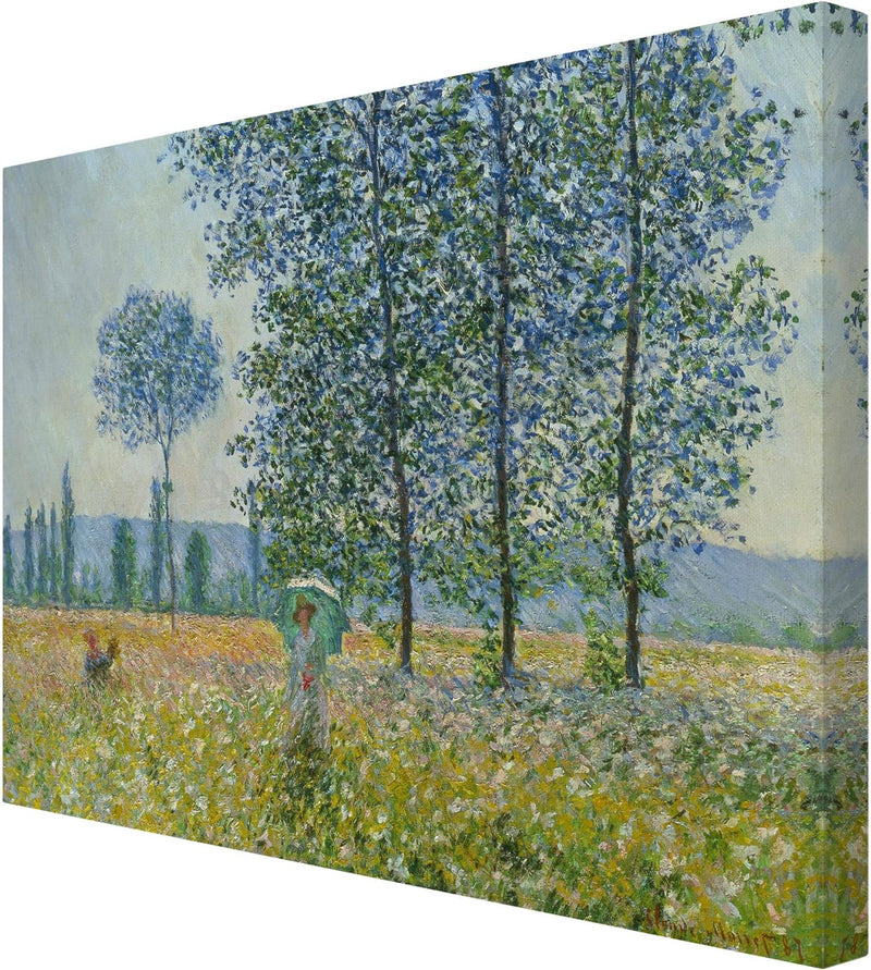 Leinwandbild - Claude Monet - Felder im Frühling Querformat 60 x 80 cm 60cm x 80cm, 60cm x 80cm