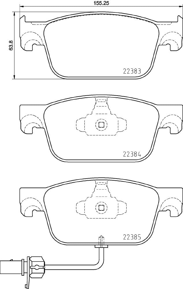 HELLA PAGID 8DB 355 024-951 Bremsbelagsatz - T2549 - Dicke/Stärke: 17mm - Bremssystem: Teves - inkl.