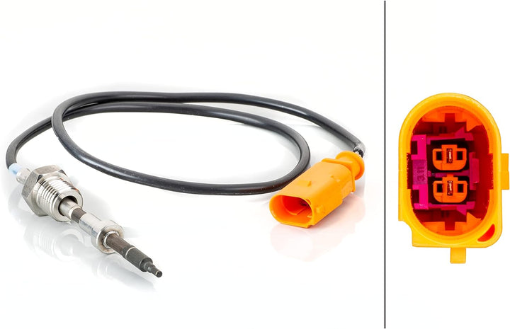 HELLA 6PT 014 494-561 Sensor, Abgastemperatur - 2-polig - geschraubt - Kabel: 580mm
