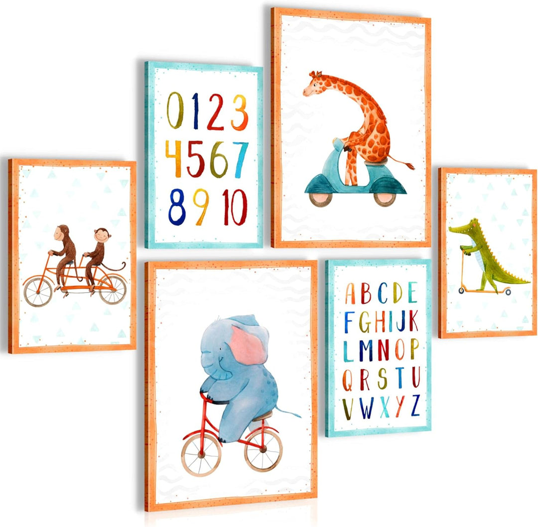 FERTIG ZUM AUFHÄNGEN - Wandbilder Set Kinderzimmer - Wohnzimmer Schlafzimmer Flur - Made in Germany